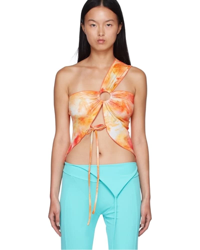 Kim Shui orange cover up tank top Small - Image 1