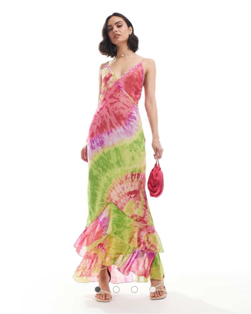 V neck strappy cross back maxi dress  - Image 1