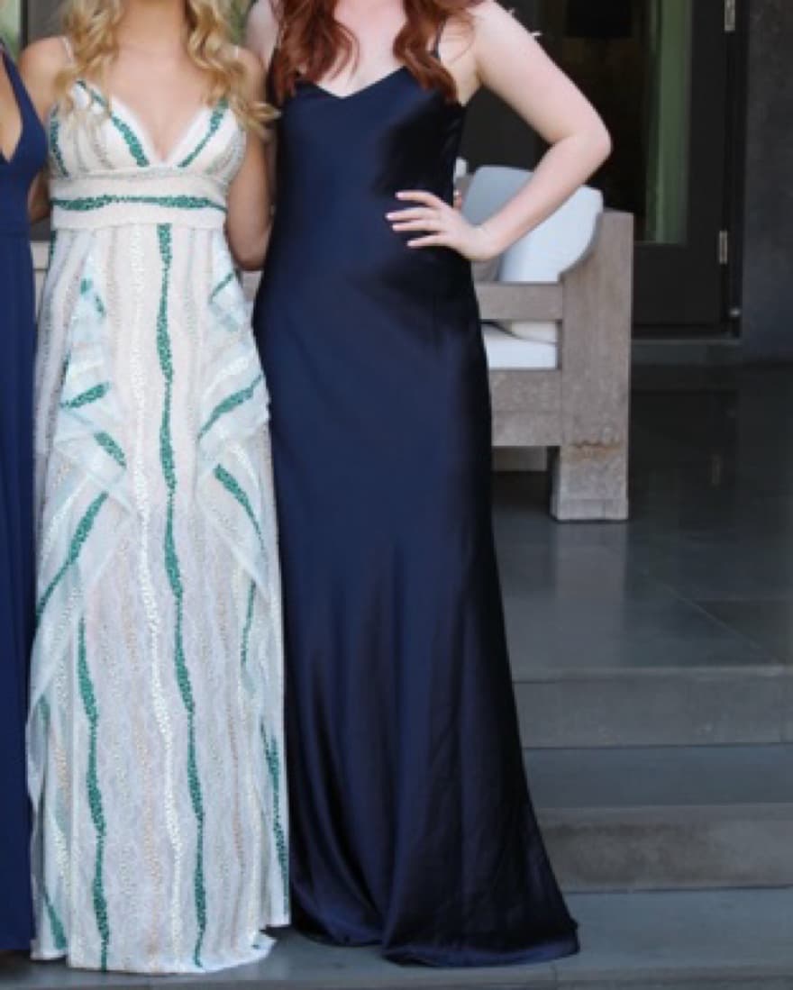 Navy Silk Gown - Image 2