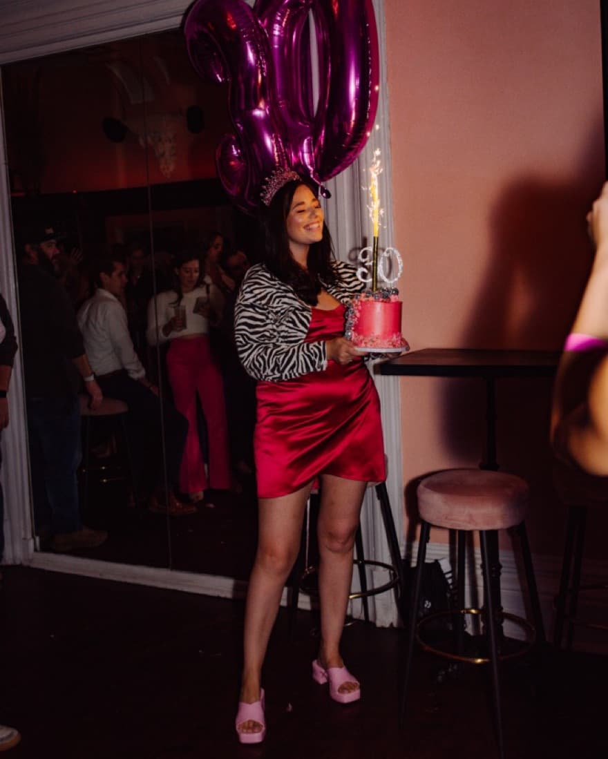 Hot Pink Reformation Mini Dress - Image 3