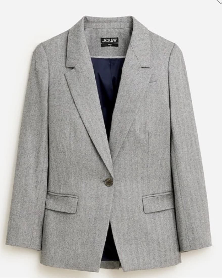 J Crew Grey Oversized Blazer - Image 2