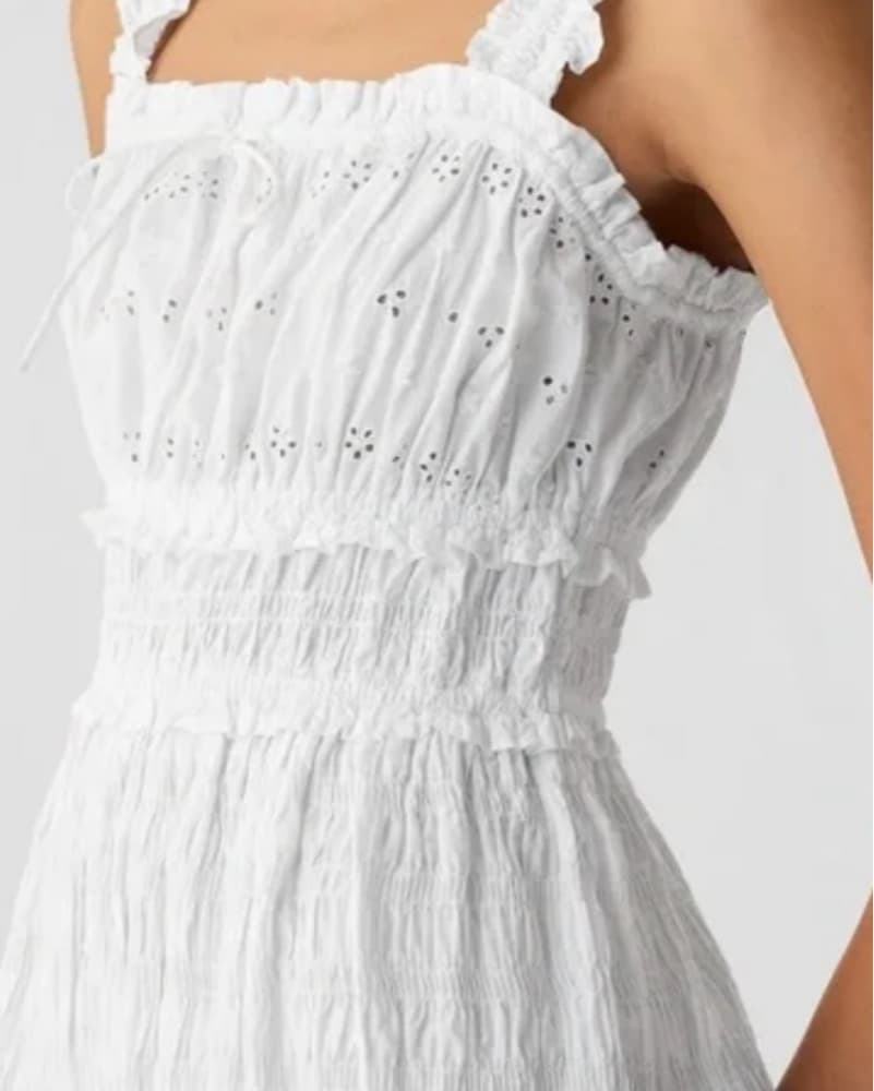 Doen Gap White Eyelet Midi Dress - Image 3