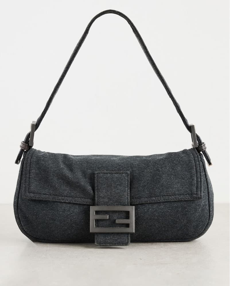 Fendi Grey Jersey Baguette Bag - Image 1