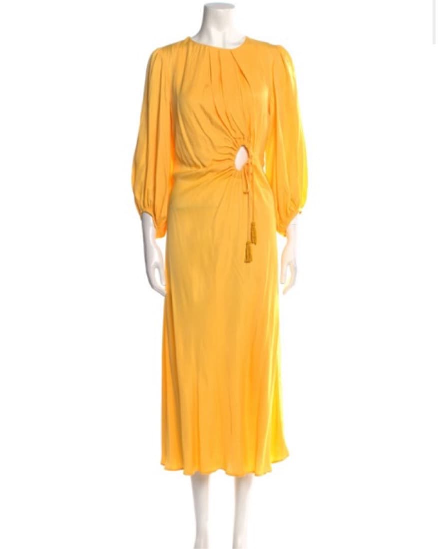Farm rio Cutout Long Sleeve Yellow Dress - Image 2