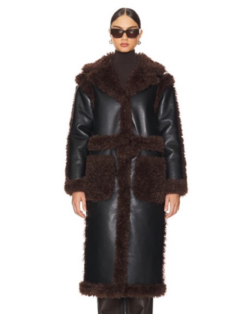 NBD Leather/faux Fur Coat. - Image 1
