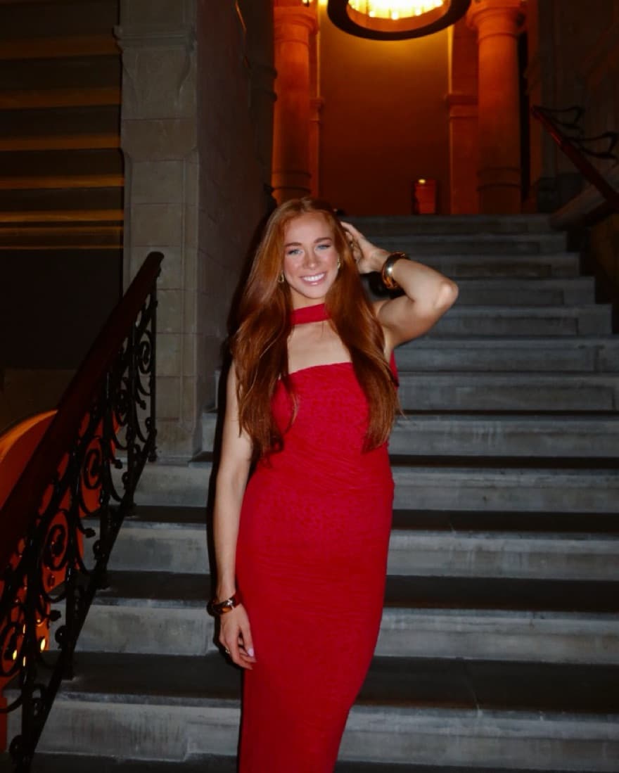 Stunning Red Backless Maxi Dress - Image 1