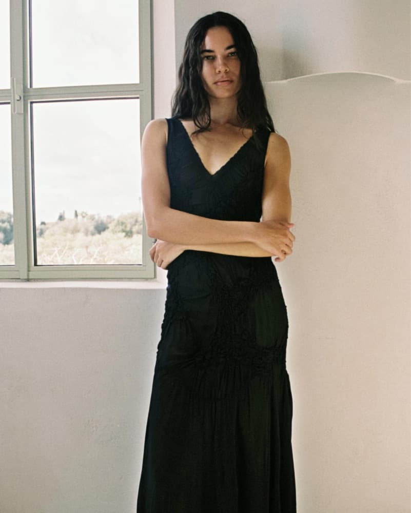 Zara Black Semi Sheer Textured Dress - Image 2