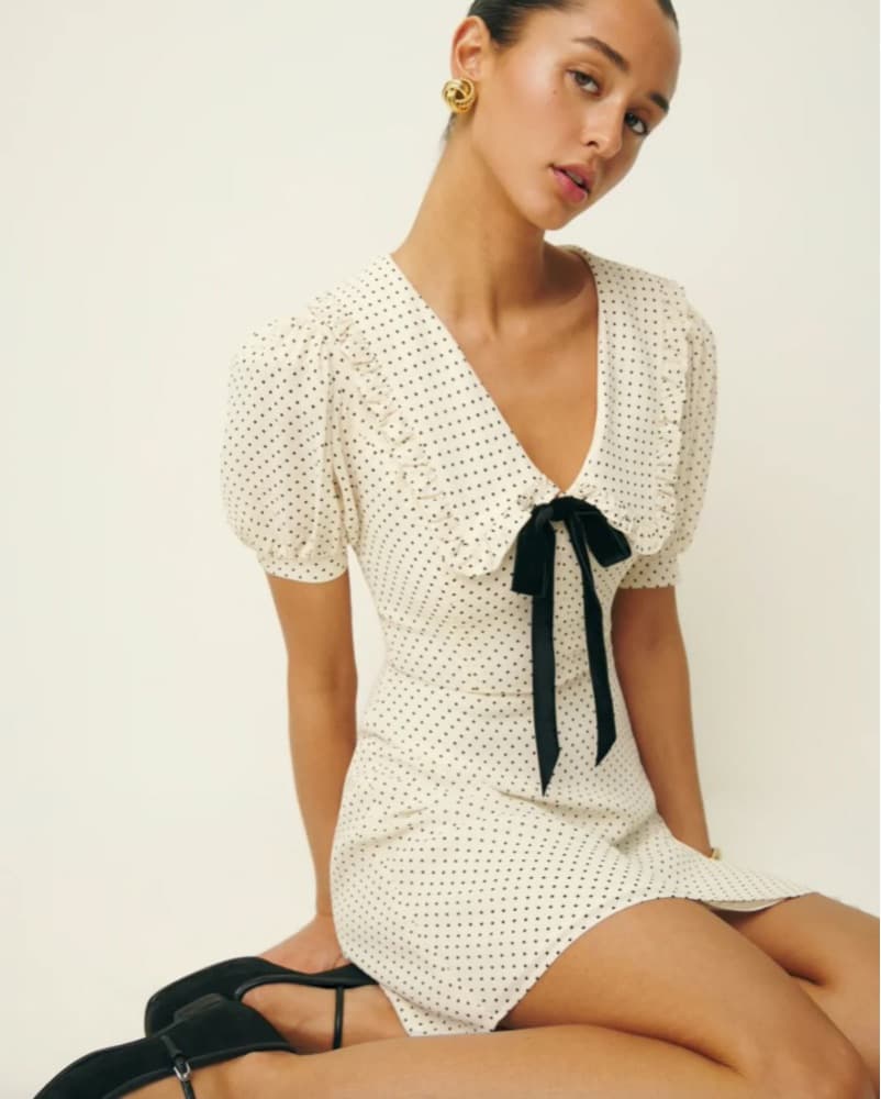 Reformation Kaylia Polka Dot Mini Dress  - Image 5