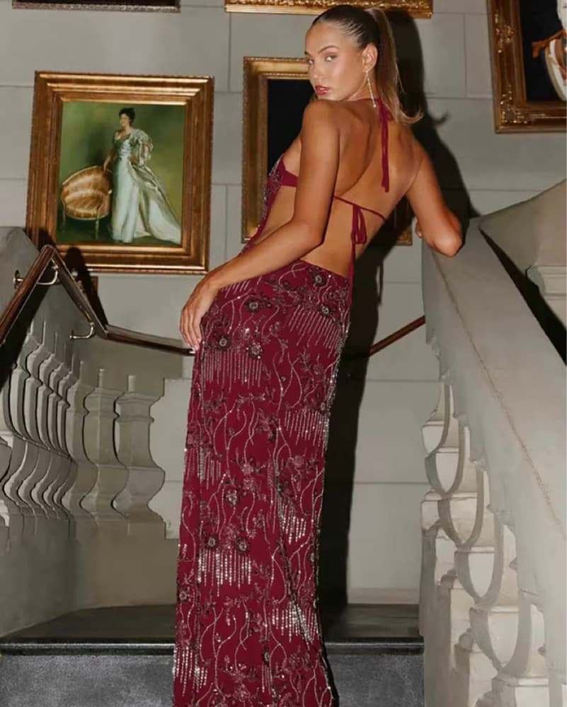 All for Love Burgandy Maxi Dress  - Image 3
