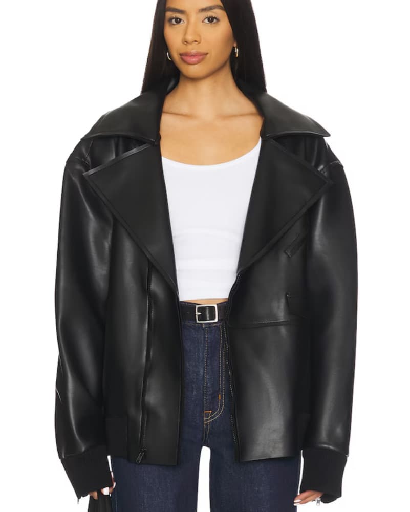 Norma Kamali Oversized BlackMoto Jacket  - Image 1