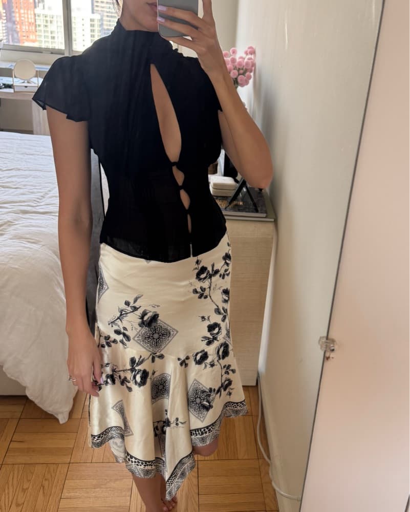 Vintage Roberto Cavalli Silk Midi Skirt - Image 4