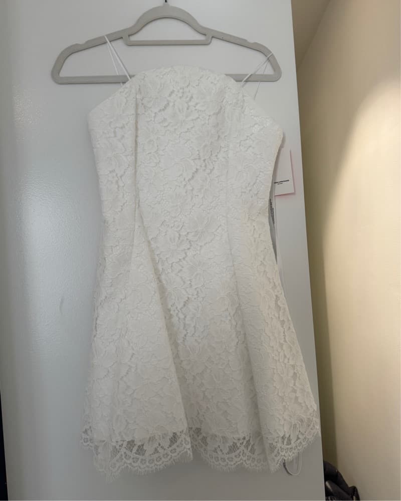 Amanda Uprichard White Lace Dress - Image 4