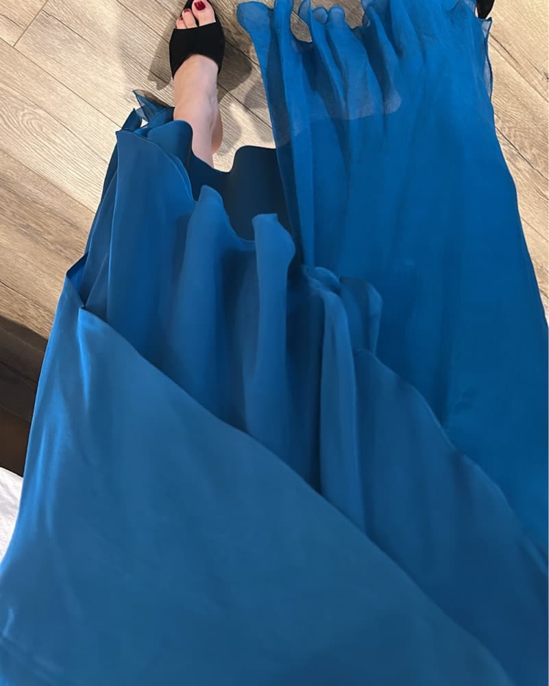 Juan Carlos Obanda Blue Backless Dress  - Image 3