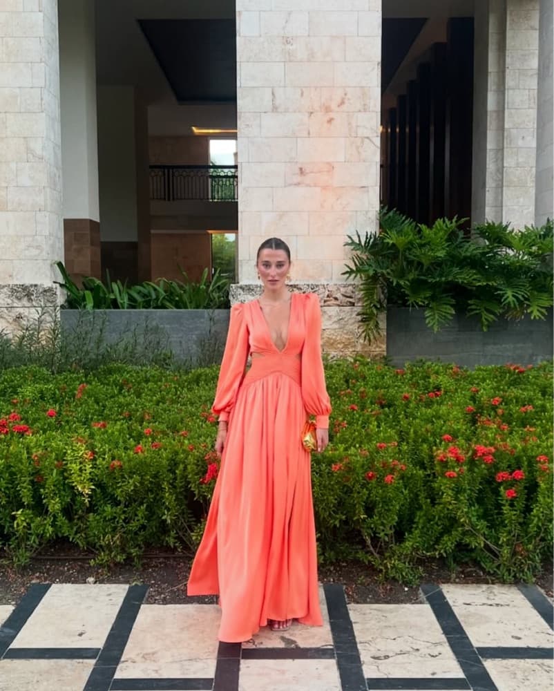 PatBo SATIN SUNSET LONG SLEEVE GOWN - Image 2