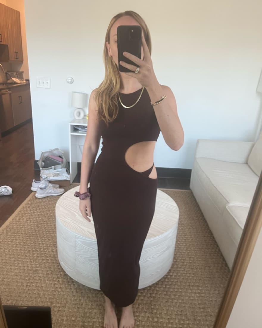 Brown Cutout Dress  - Image 3