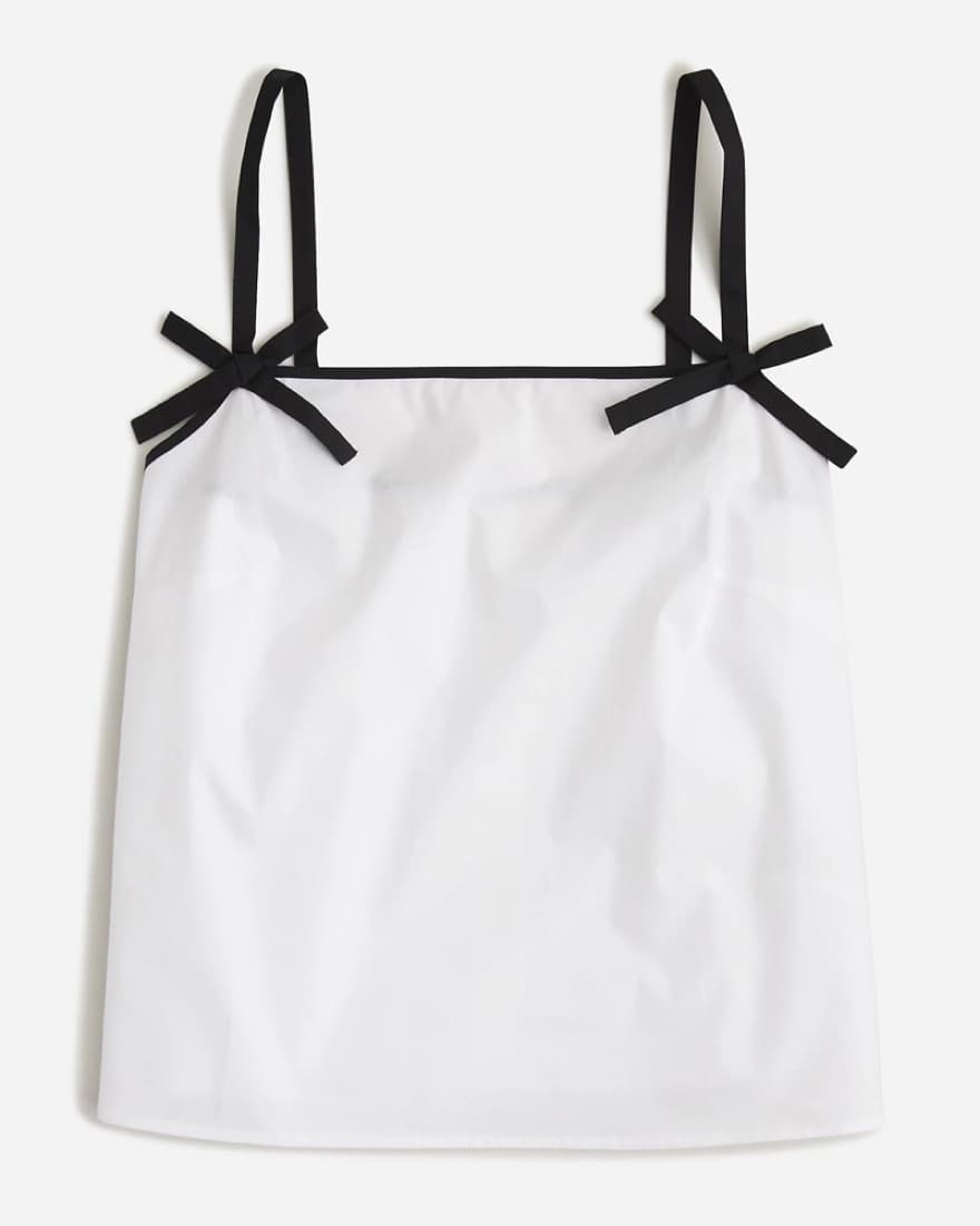 Cotton Bow Strap Tank Top - Image 1