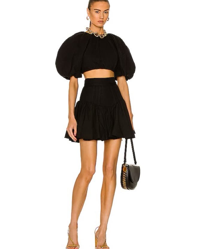 Aje Black Linen Top And Skirt Set - Image 3