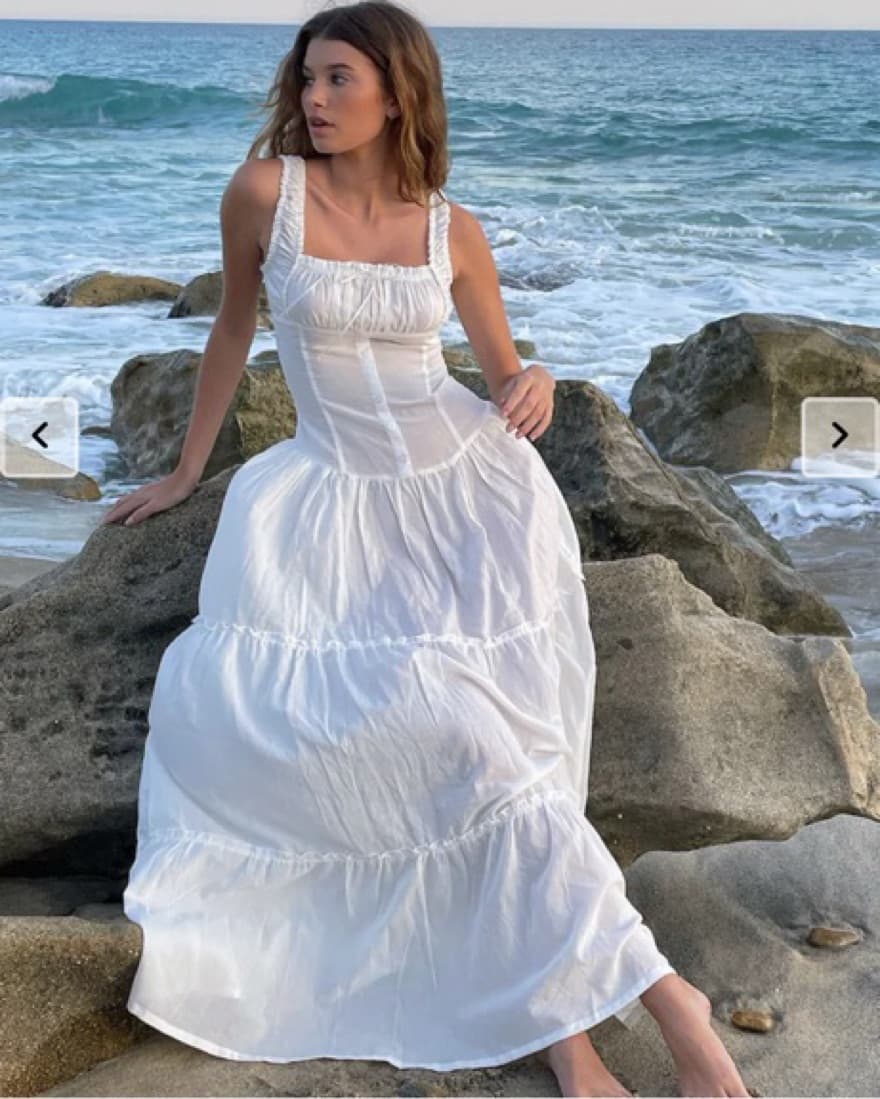 Frankies Bikinis Long White Dress - Image 1