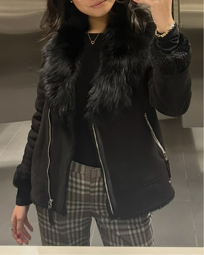Black Fur Coat - Image 2