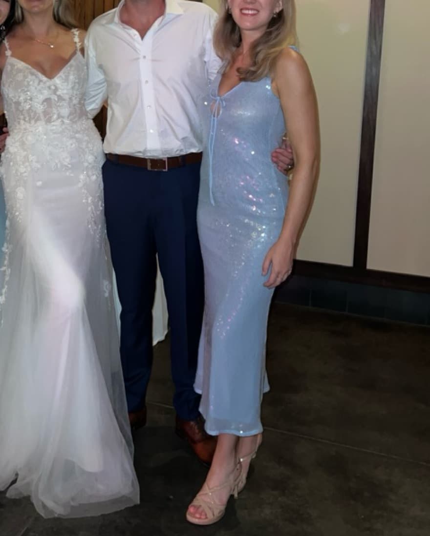 Bardot Sequin Blue Midi Dress - Image 3