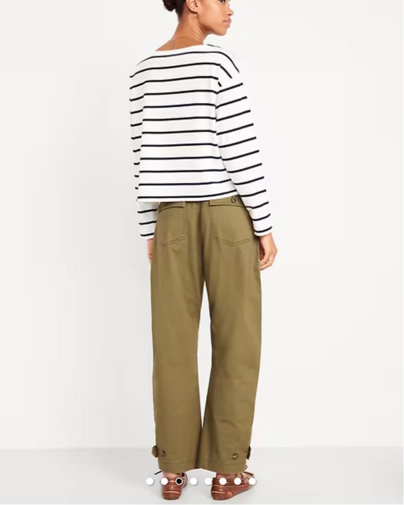Mid-Rise Twill Barrel Pants - Image 3
