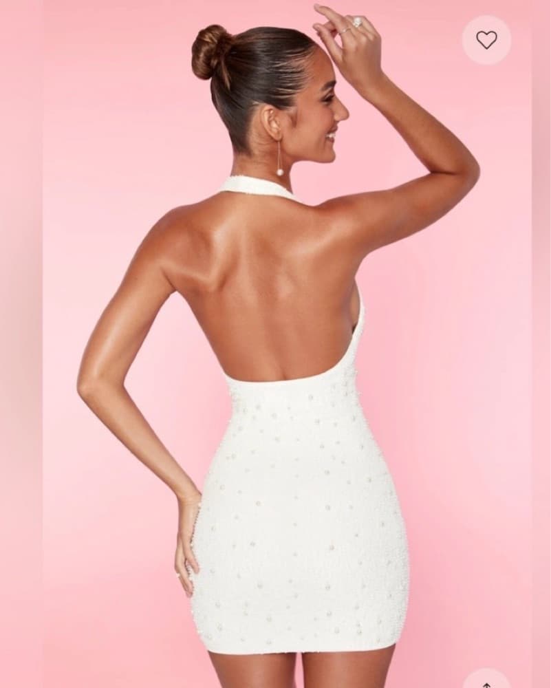 Versailles Deep Plunge Mini Dress - Image 3