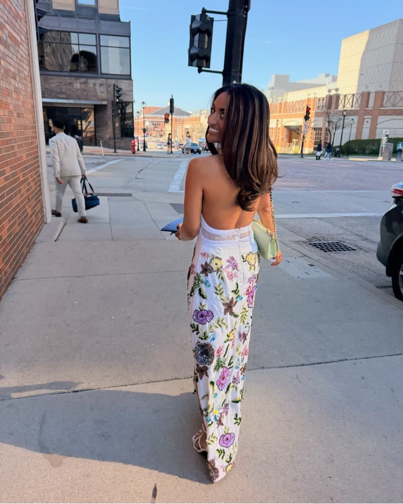 La Fuori Embellished Floral Gown - Image 2