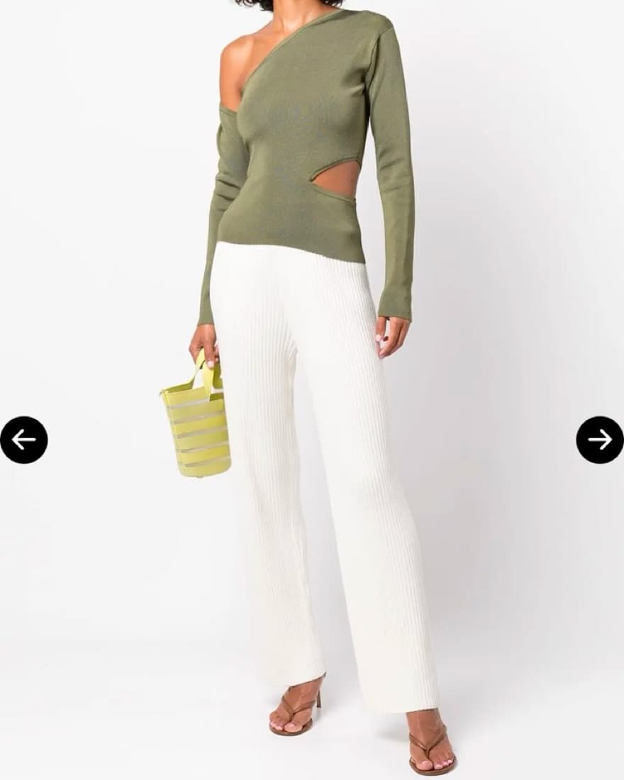 Cult Gaia Knit Cut Out Long Sleeve Top - Image 4