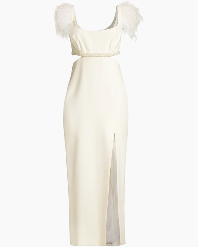Likely Taliah Feather & Pearl Ivory Gown - Image 1