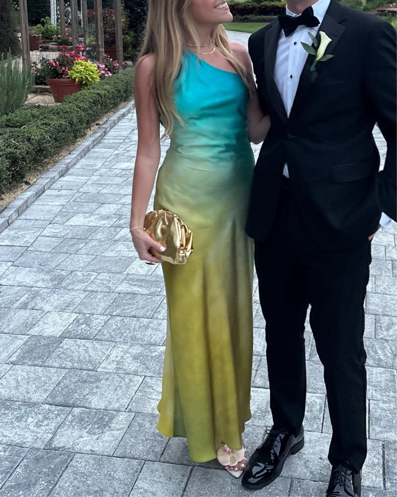 Ombre Asymmetrical Maxi Dress - Image 3