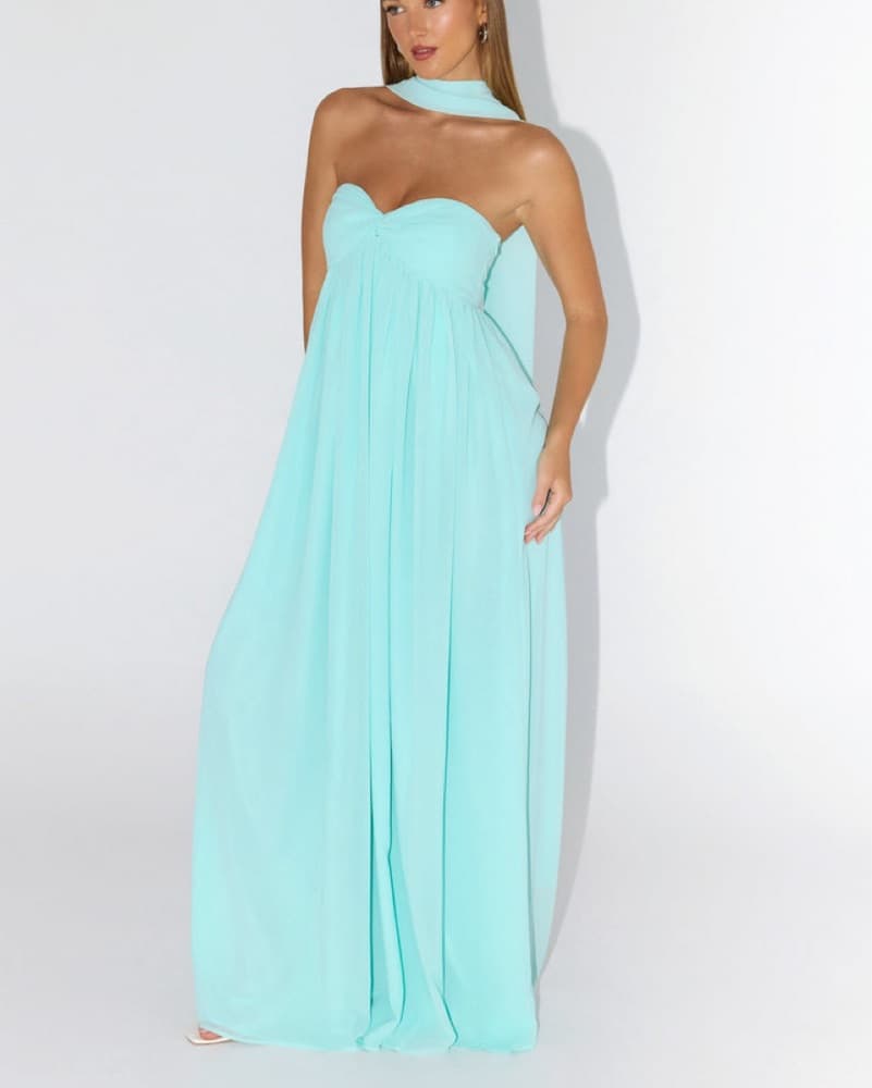 Elegant Mint Green Maxi Dress - Image 3