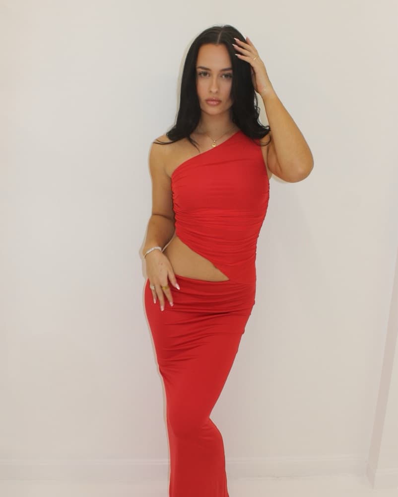 Red Peppermayo Cut Out Maxi Dress - Image 2