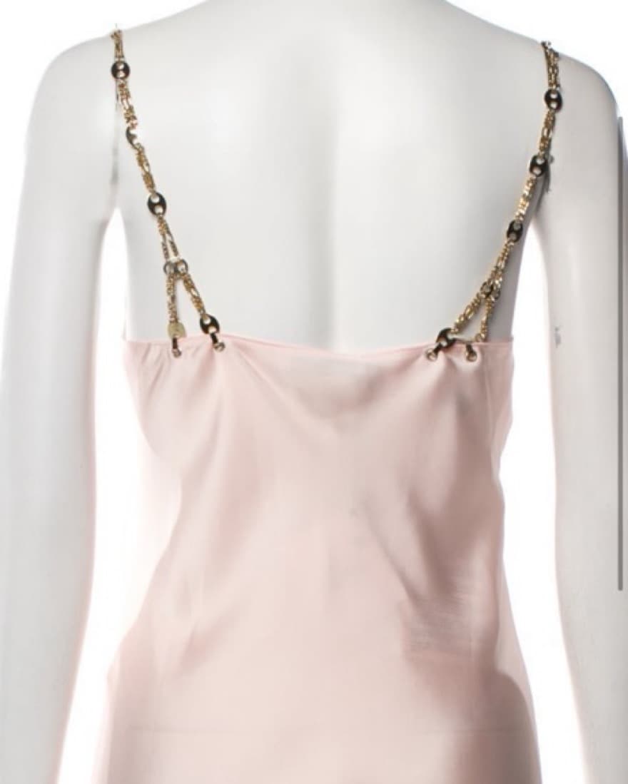 Rabanne Silk Slip Dress W/ Chain Details - Image 4