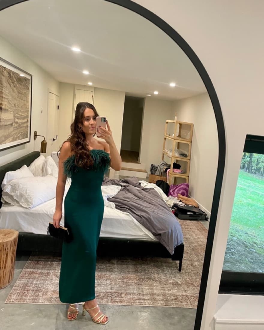 Green Feather Dress - Image 1