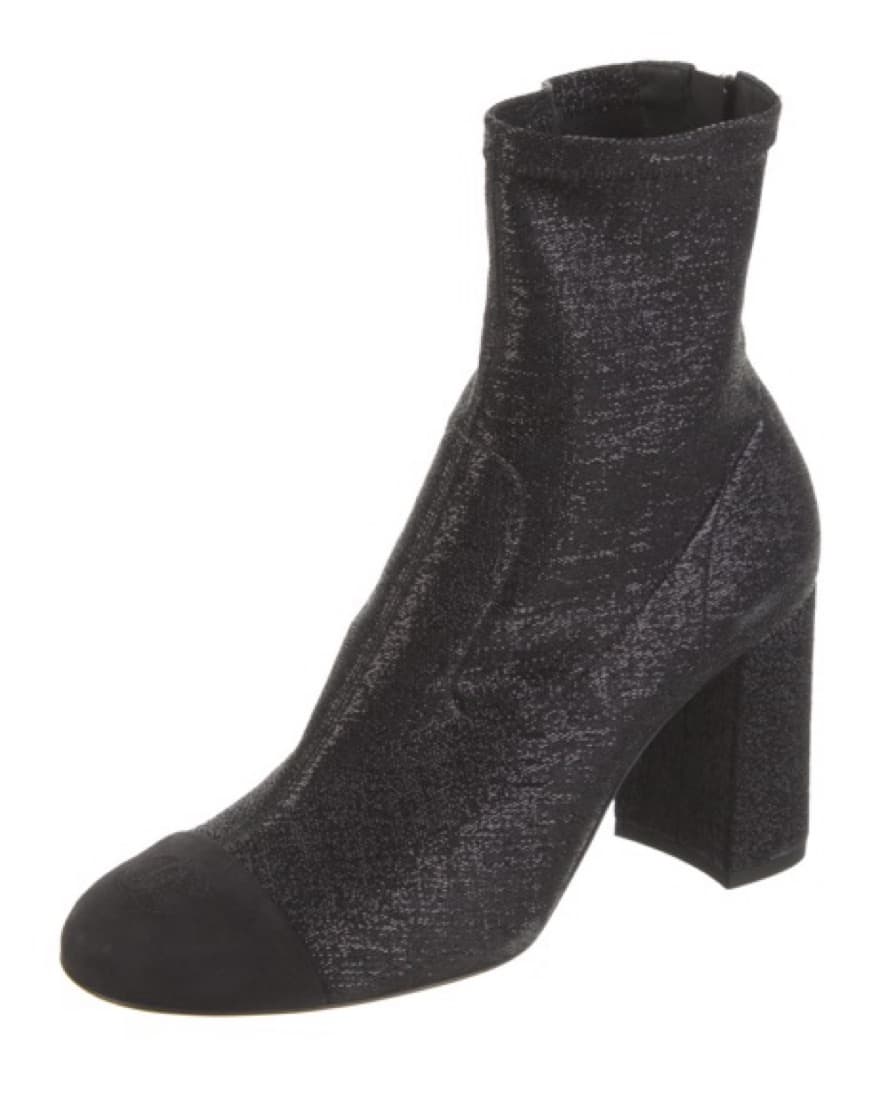 Chanel Metallic Sock Booties - Image 1