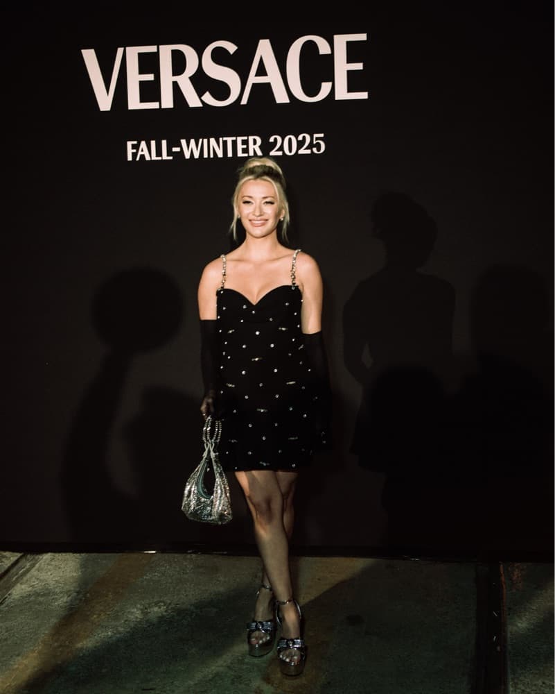 Versace - Crystal Crepe Mini Dress - Image 4