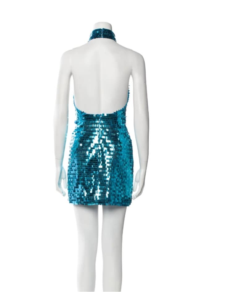 Blue Sequin Halter Dress (SAU LEE) - Image 3