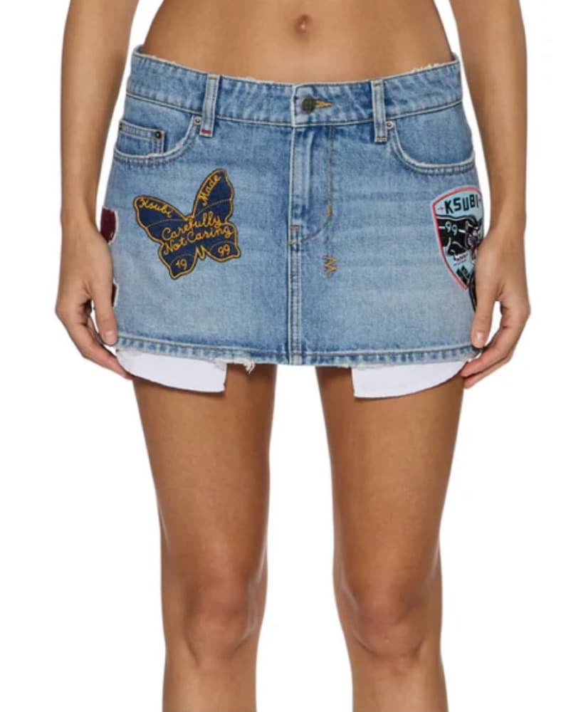Ksubi Mini Denim Skirt with Patches - Image 2