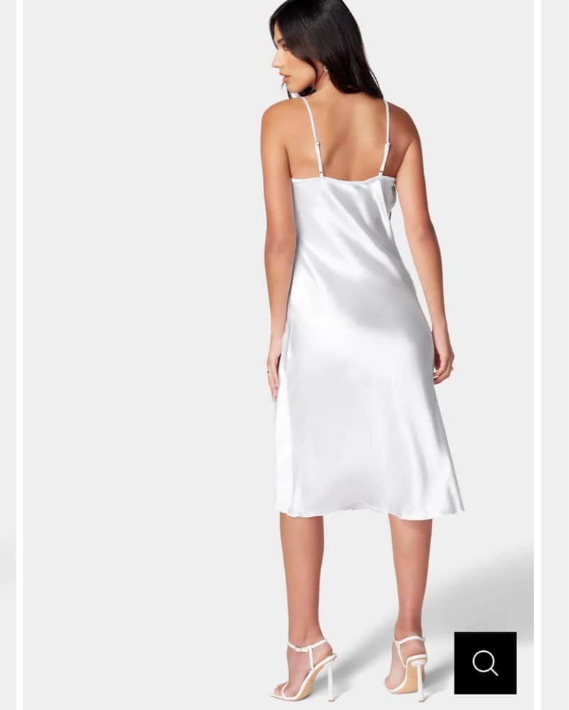 BEBE SATIN COWL NECK SLIP MIDI DRESS - Image 5
