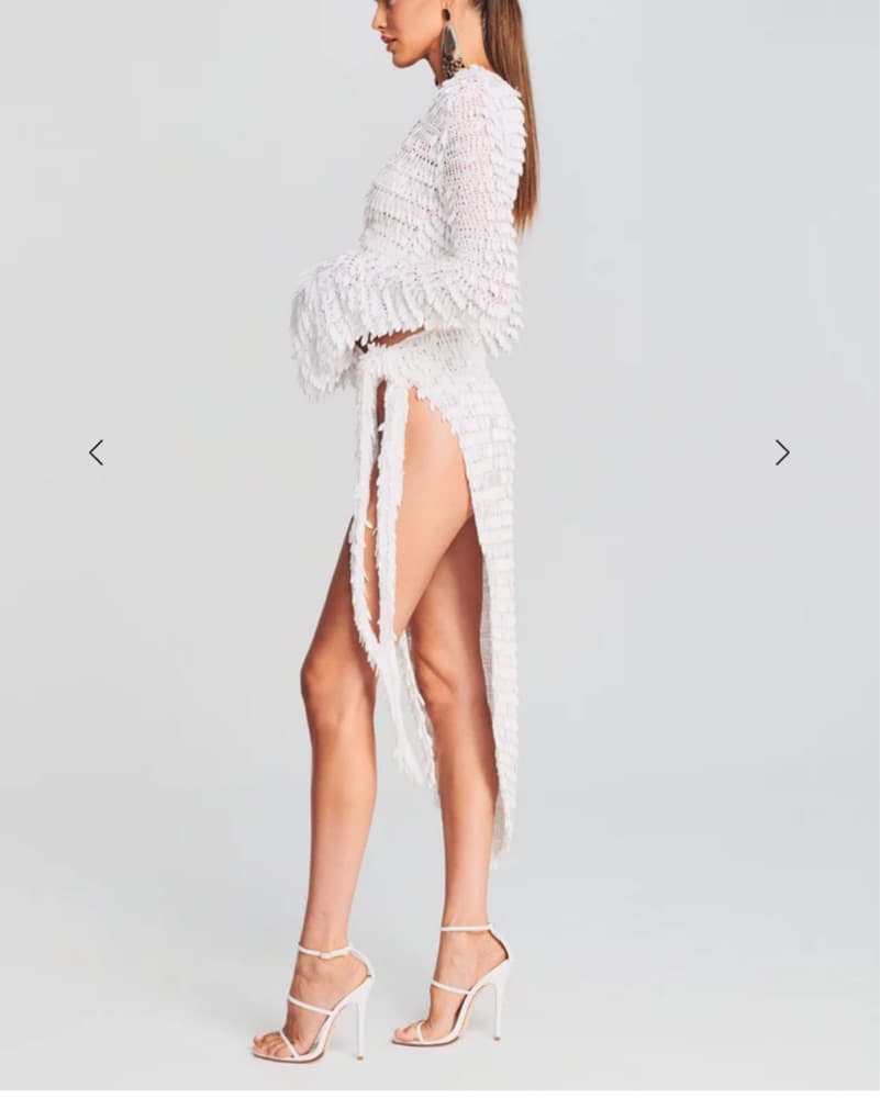 Retrofete Brasil White Crochet Skirt XS - Image 3