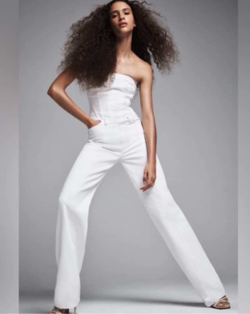 White DenimCorset Jumpsuit - Image 4