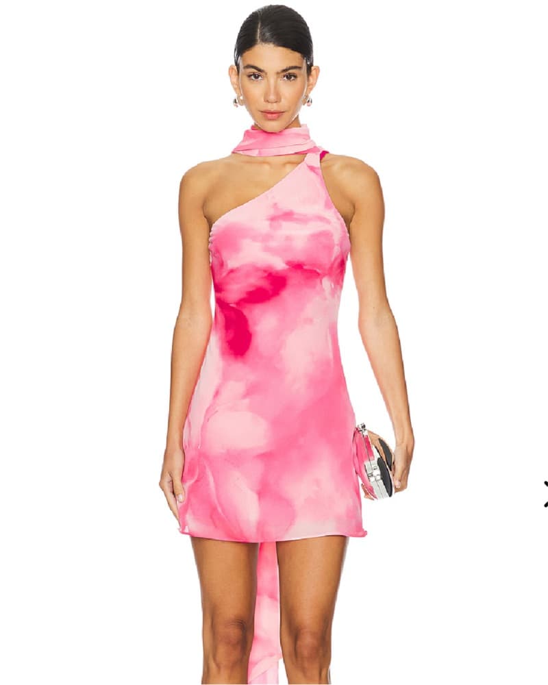 Vibrant Tie-Dye Halter Mini Dress - Image 1