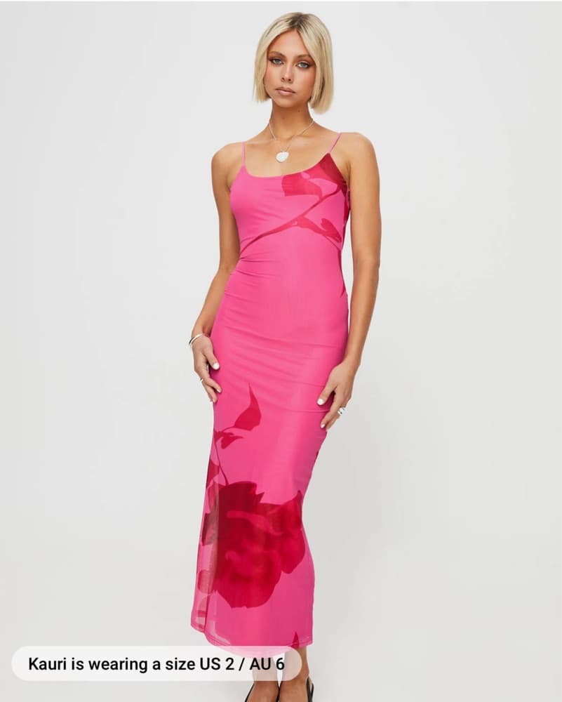Knox Maxi Dress Hot Pink Floral - Image 1
