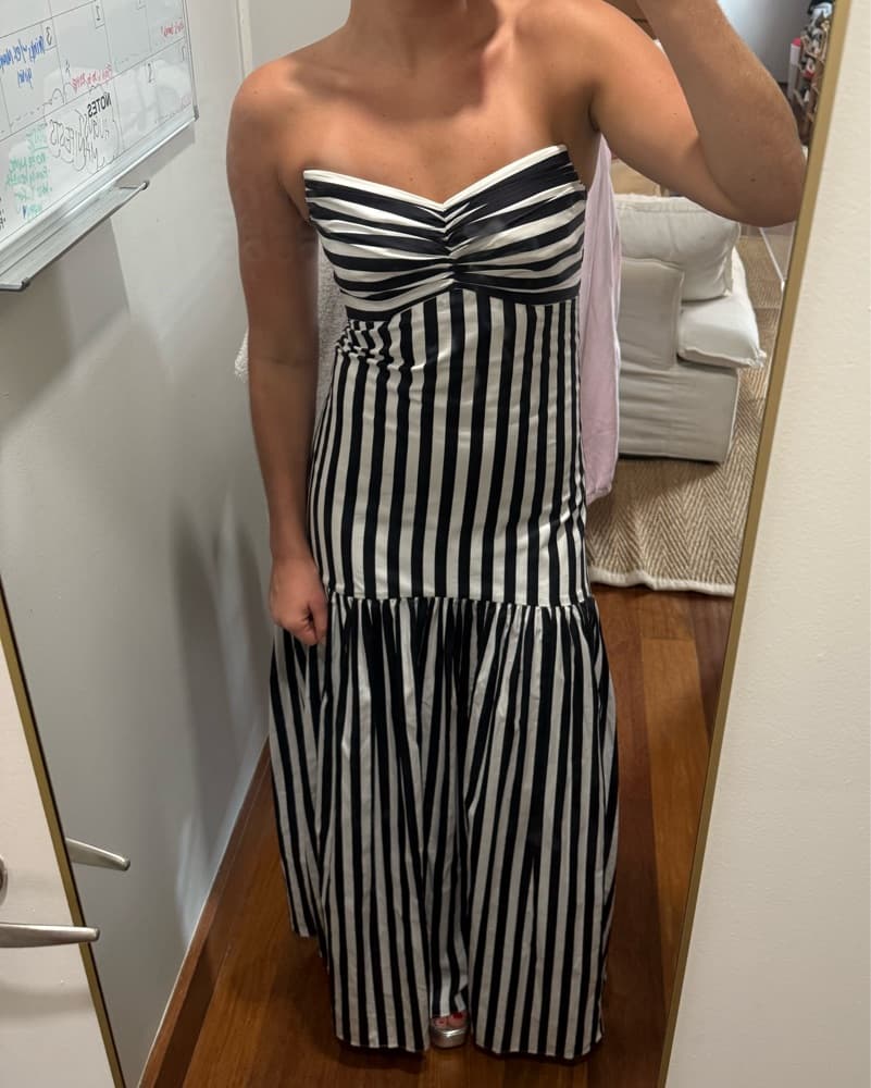 Caroline Constas Stripe Drop Waist Dress - Image 1