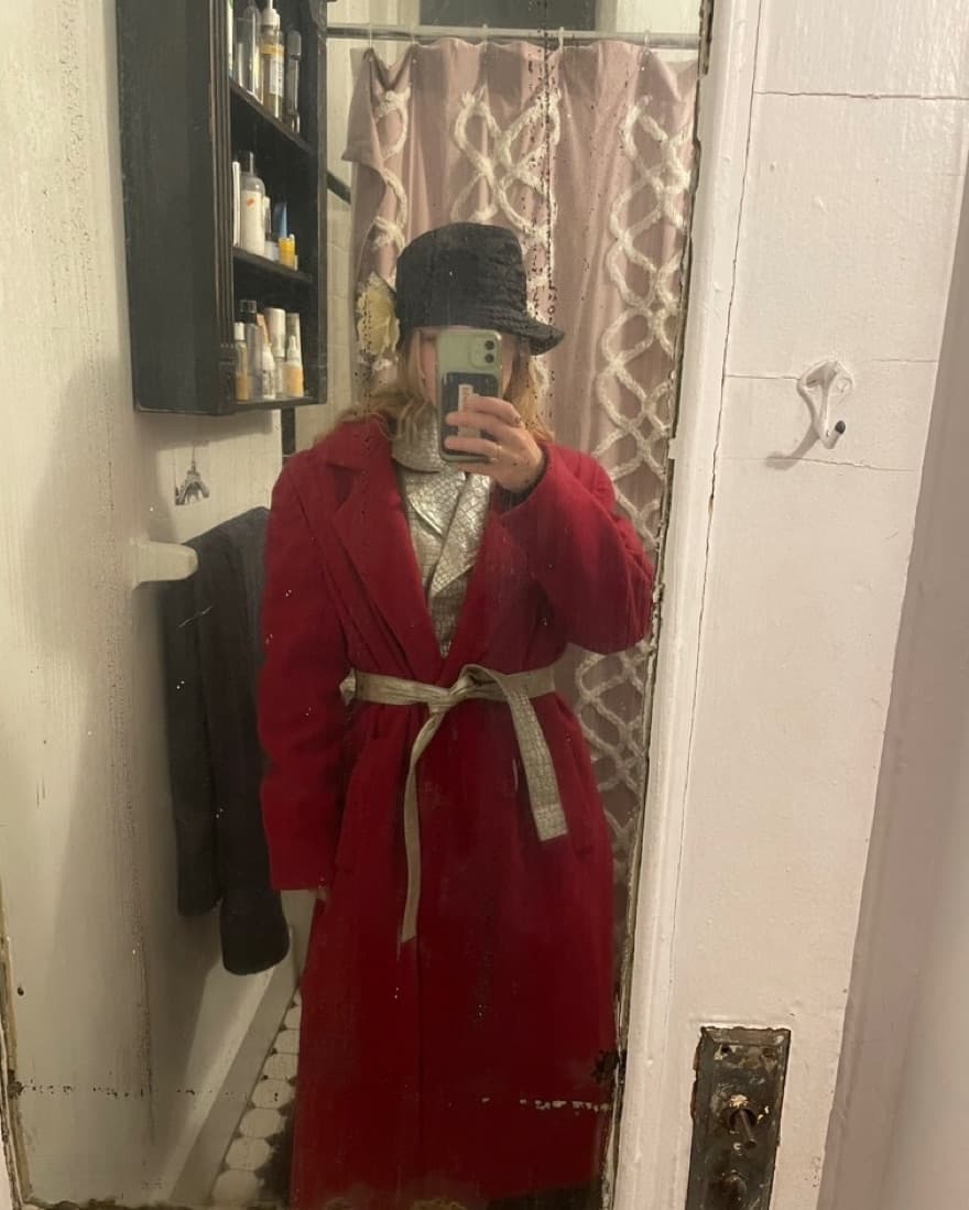 Vintage Red Wool Coat  - Image 1