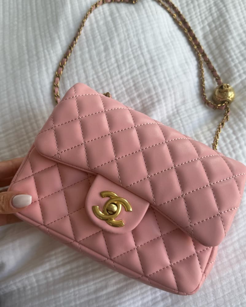Quilted Pink Chanel Crossbody Bag - Image 1