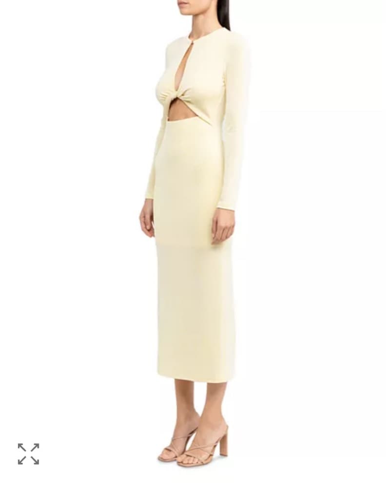 Sleek Twist-Front Cutout Midi Dress - Image 3