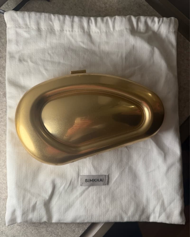 Simkhai Luna Gold Oval Clutch - Image 1