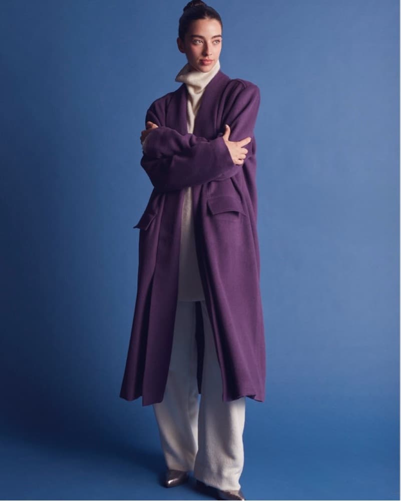 Plum Alpaca Long Coat - Image 2