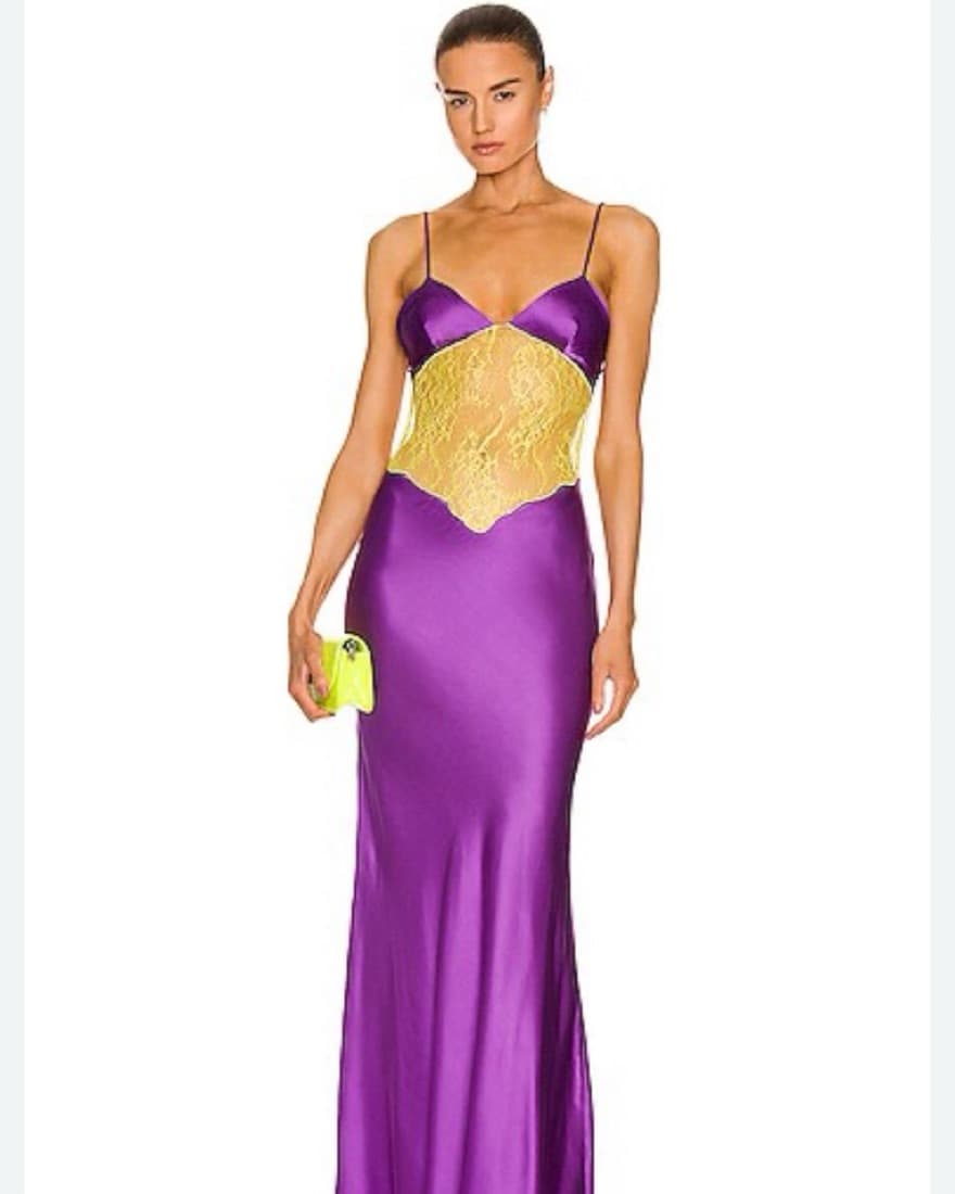 The Andamane Purple Silk Dress - Image 1